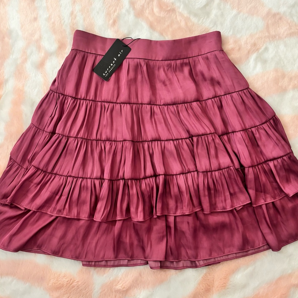 Elegant Pink Tiered Skirt